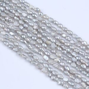5-6mm Silver Gray Freshwater Pearl Strands