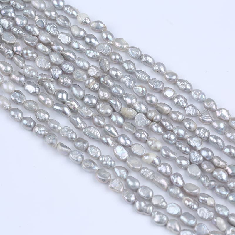 5-6mm Silver Gray Freshwater Pearl Strands