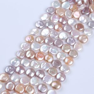 12-13mm Natural Multicolor Freshwater Coin Pearl Strands