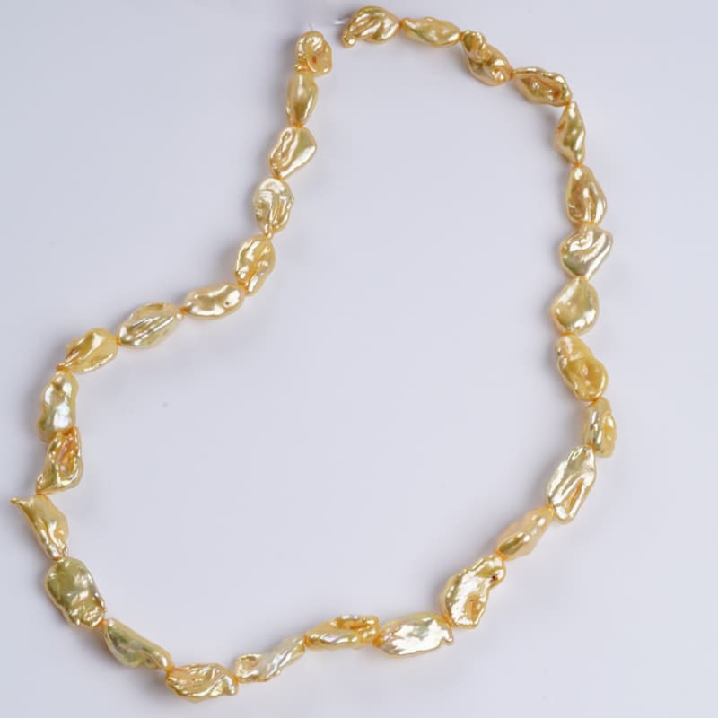 7-10mm Gold Freshwater Keshi Pearl Strands