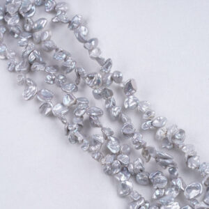 7-8mm Silver Gray Freshwater Keshi Pearl Strands