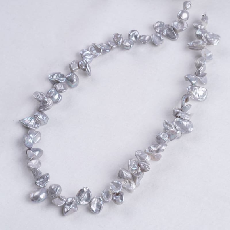 7-8mm Silver Gray Freshwater Keshi Pearl Strands