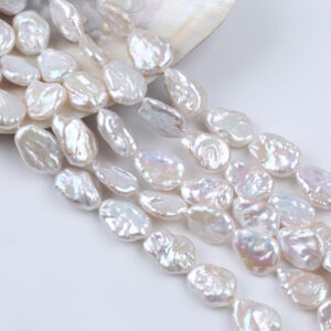 16-19mm White Freshwater Baroque Pearl Strands