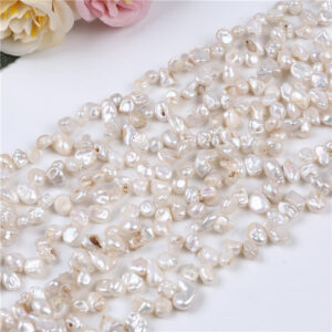 6-7mm White Freshwater Keshi Pearl Strands