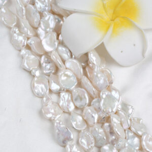 14-17mm White Freshwater Keshi Pearl Strands