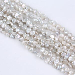 7-9mm White Freshwater Keshi Pearl Strands