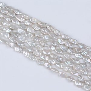 7-8mm White Freshwater Keshi Pearl Strands