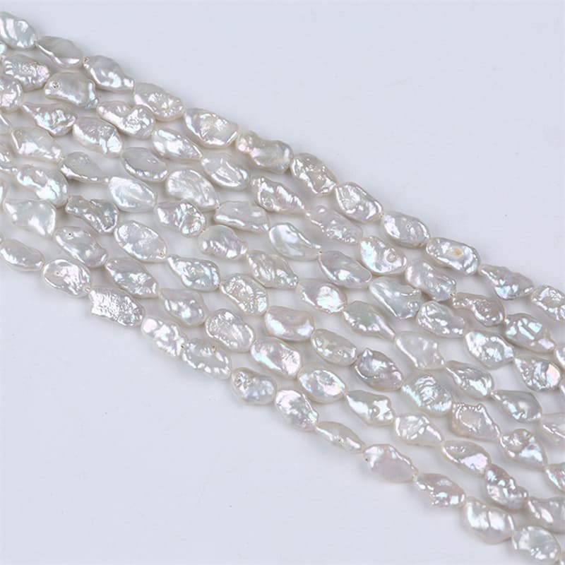 7-8mm White Freshwater Keshi Pearl Strands