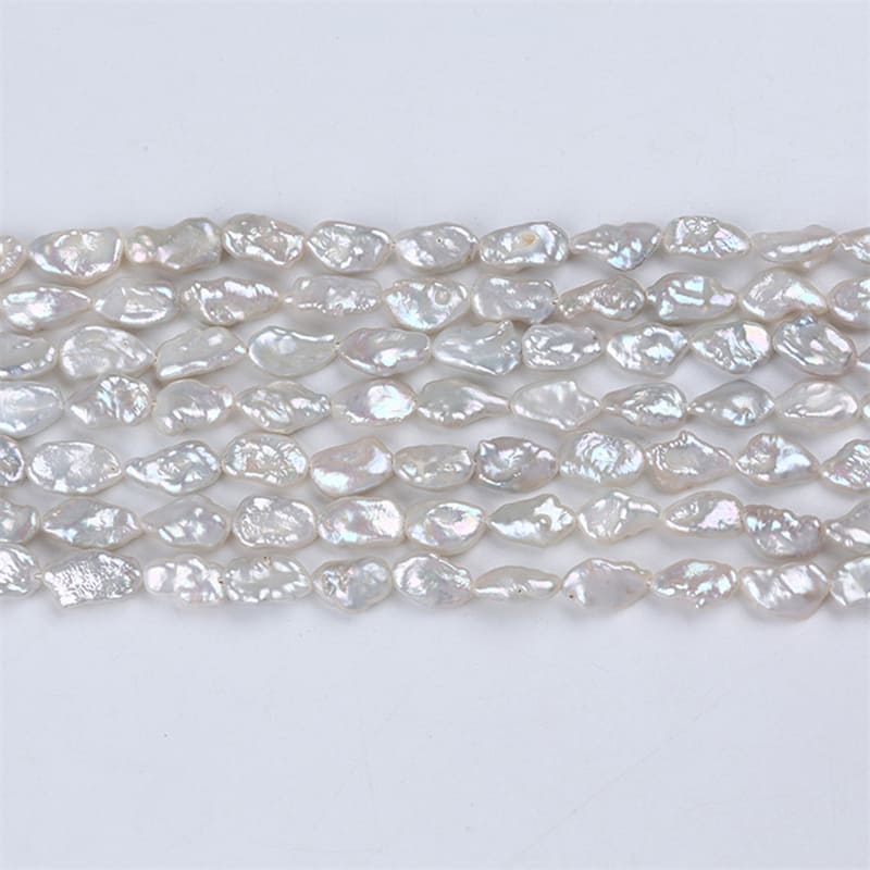 7-8mm White Freshwater Keshi Pearl Strands