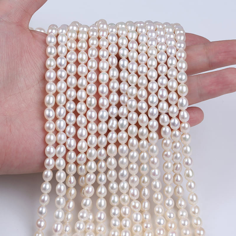 5.5-6mm Rice Natural Freshwater Pearl Strands