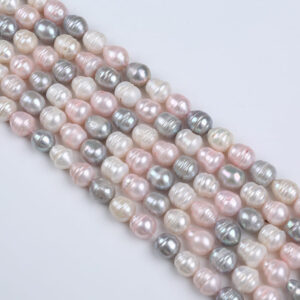 A 10-11mm Multicolor Freshwater Rice Pearl Strands