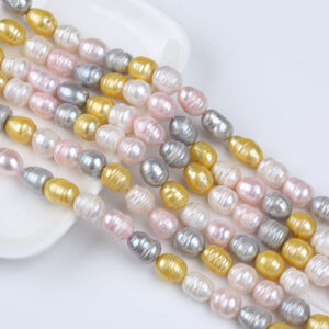 10-11mm Multicolor Freshwater Rice Pearl Strands