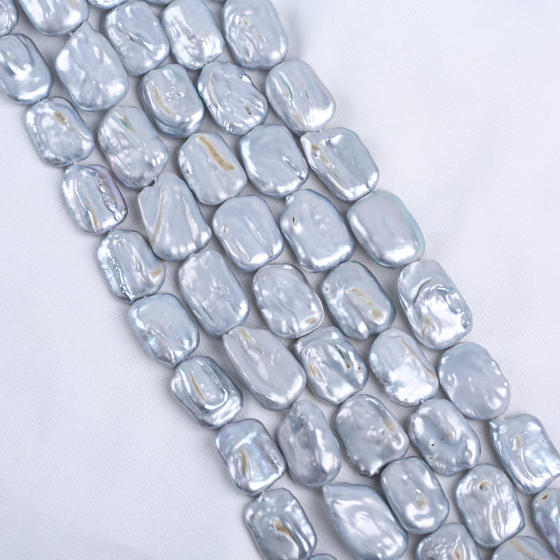 14-16mm Gray Square Baroque Strands