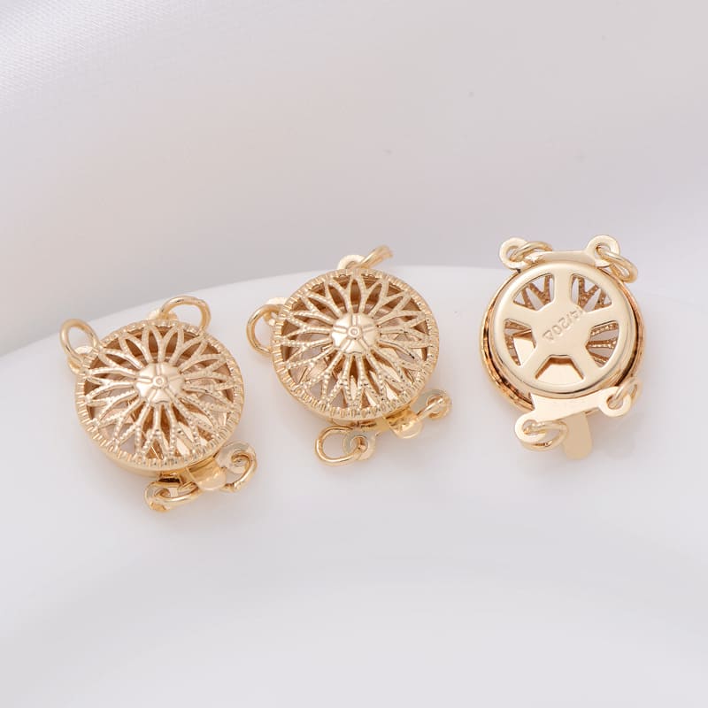Filled Filigree Gold Pearl Clasps