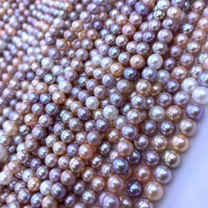 7-8mm Mixed Candy Colors Round Freshwater Pearl Strands